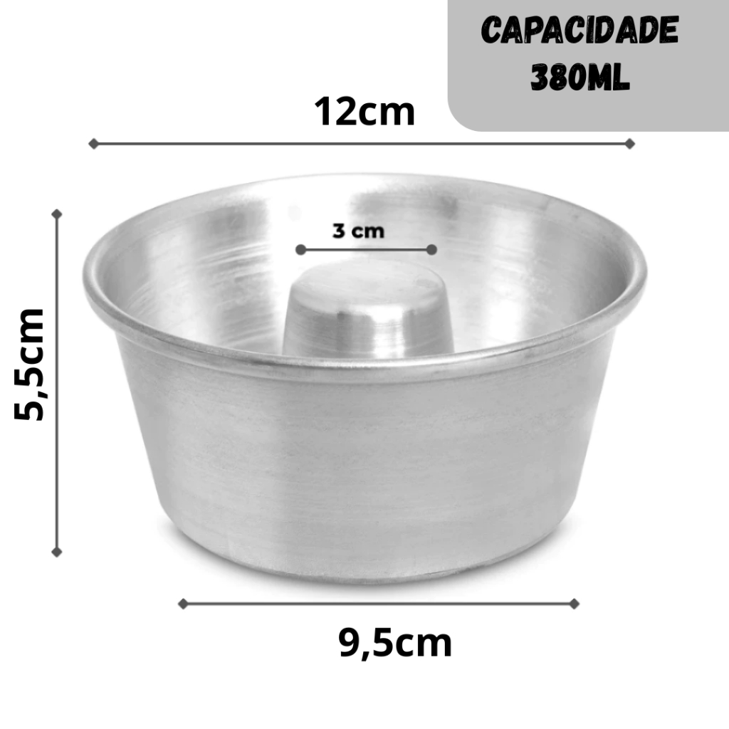 Forma Mini 380ml Para Pudim Bolo Vulcão N12 - Confeitaria