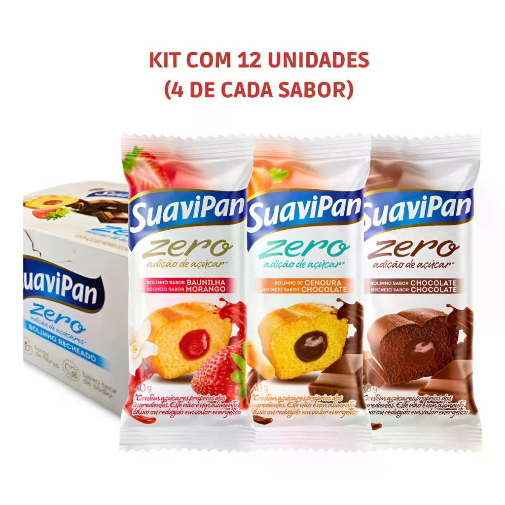 Display De 12 Bolinhos Misto 3 Sabores Zero Açúcar Suavipan em Oferta na Shopee