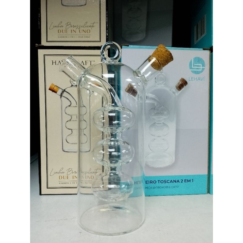 GALHETA 2 EM 1 VIDRO BORO 70/320ML