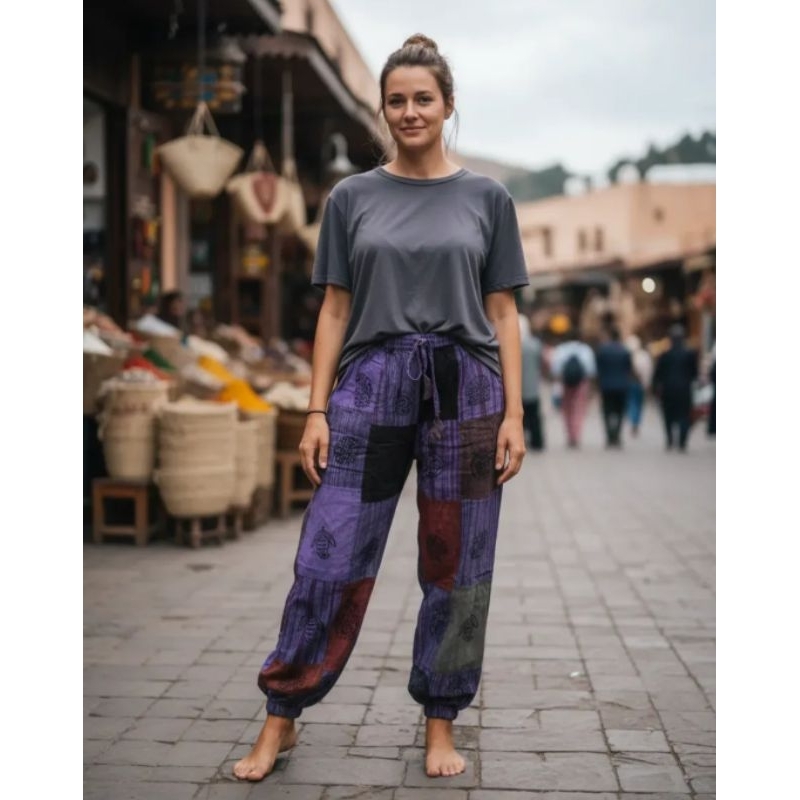 Calça saruel indiana yoga unissex patchwork importadas
