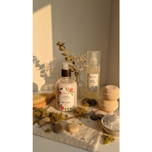Kit Royal  Body Splash e Creme Hidratante Perfumaria Arabe
