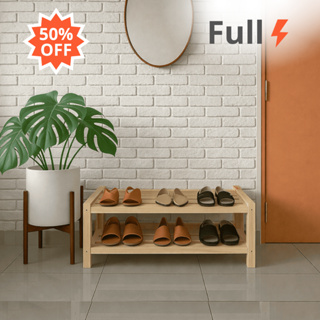 Sapateira de Madeira - Banco de Hall de entrada - Com 2 prateleiras Reforçadas em Oferta na Shopee