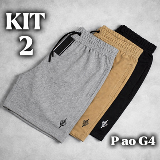 Kit 2 Bermuda Masculina Moletinho Short Plus Size Casual Moletom P ao G4 em Oferta na Shopee
