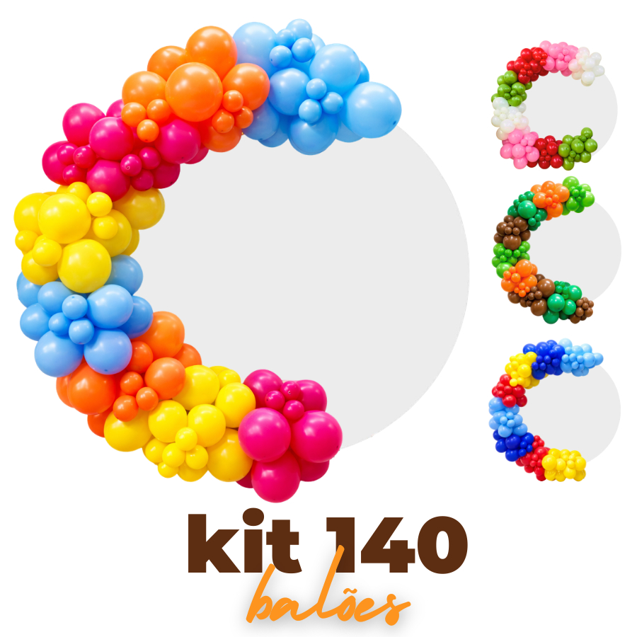 Kit Arco de Bexiga Balão Decoração Festa Aniversário c/140 Balões Varios Temas em Oferta na Shopee