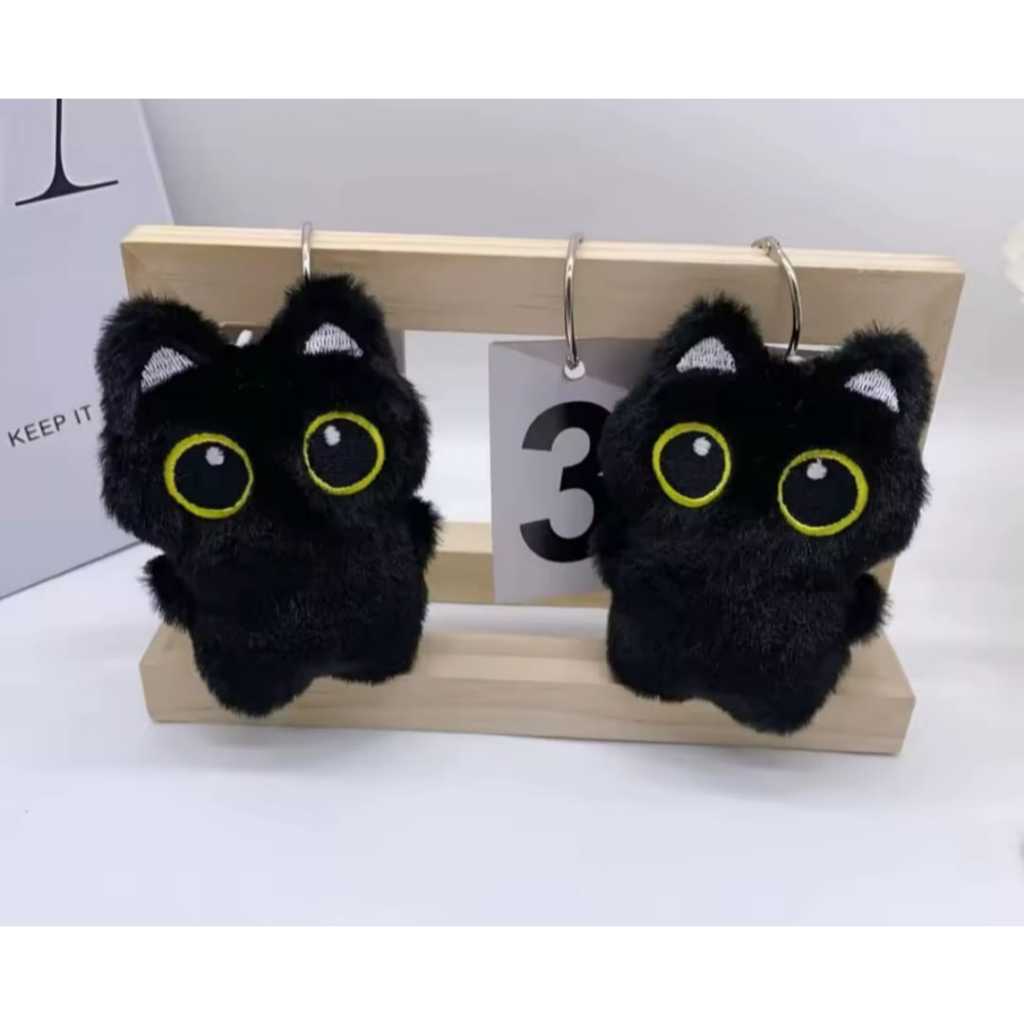 gato preto ou branco brinquedo de pelúcia  pequeno pingente fofinho travesseiro