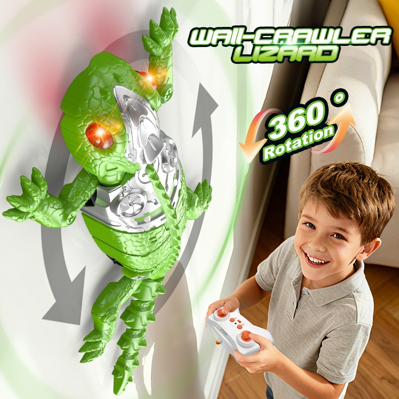 Robô Lagarto Elétrico com Controle Remoto Biomimético Realista que Sobe na Parede com LED