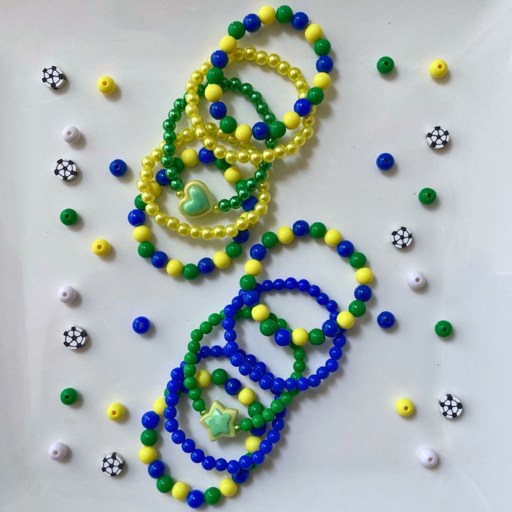 Kits Pulseiras Infantis Brasil Copa Acessórios para criança