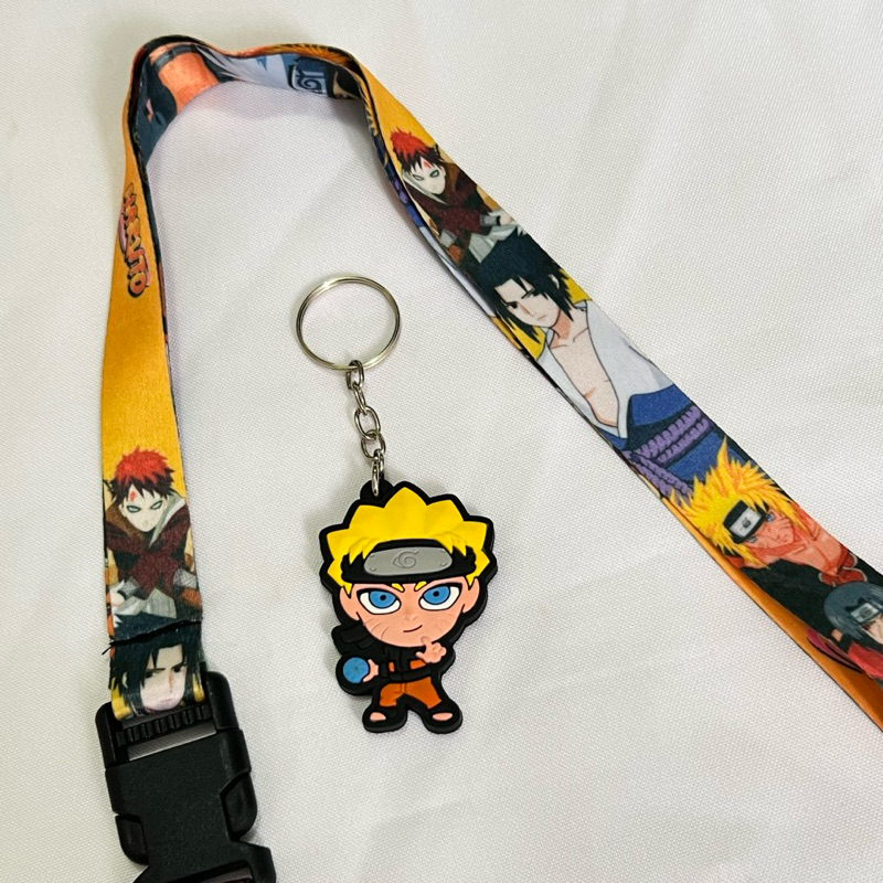 Kit Naruto Cordão Tirante + Chaveiro Emborrachado