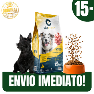 Ração para cães sabor carne 15kg com vitaminas minerais e ômega 6 saúde - Envio Imediato em Oferta na Shopee