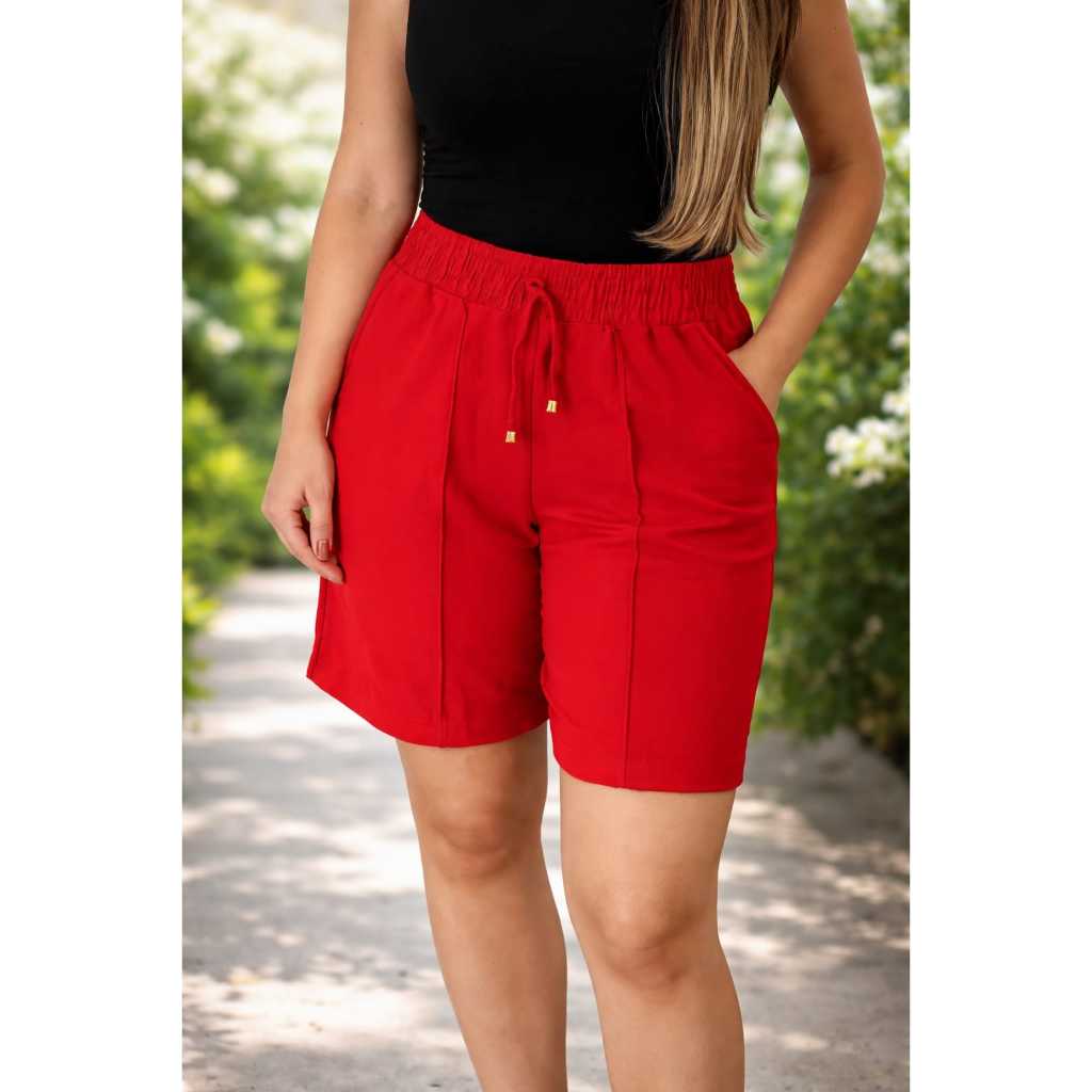 BERMUDA DUNAS  LONGUETE SHORTE  FEMENINA COM BOLÇO CONFORTAVEL LEVE VERÃO TENDENCIA em Oferta na Shopee