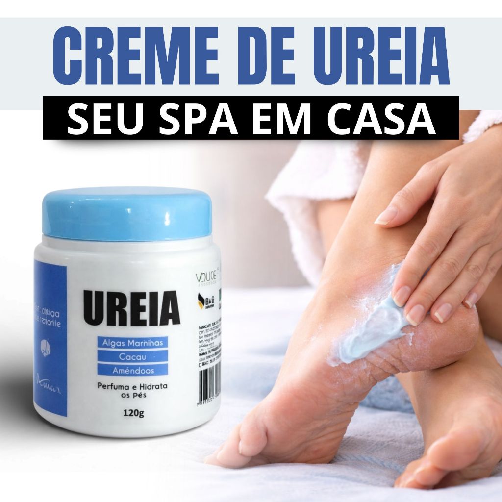 Creme Super Hidratante De Ureia Pés Rachados Calcanhar Cotovelos Óleo de Amendoas Cacau Glicerina