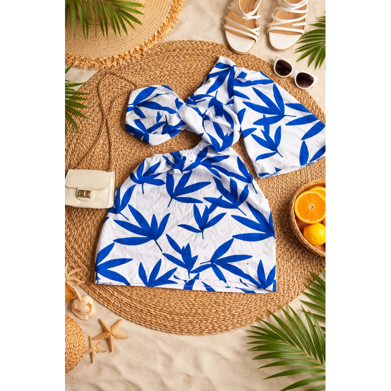 vestido em manga única e estampado curto , estampas exclusivas, vestidos com estampa sublimadas verão em Oferta na Shopee