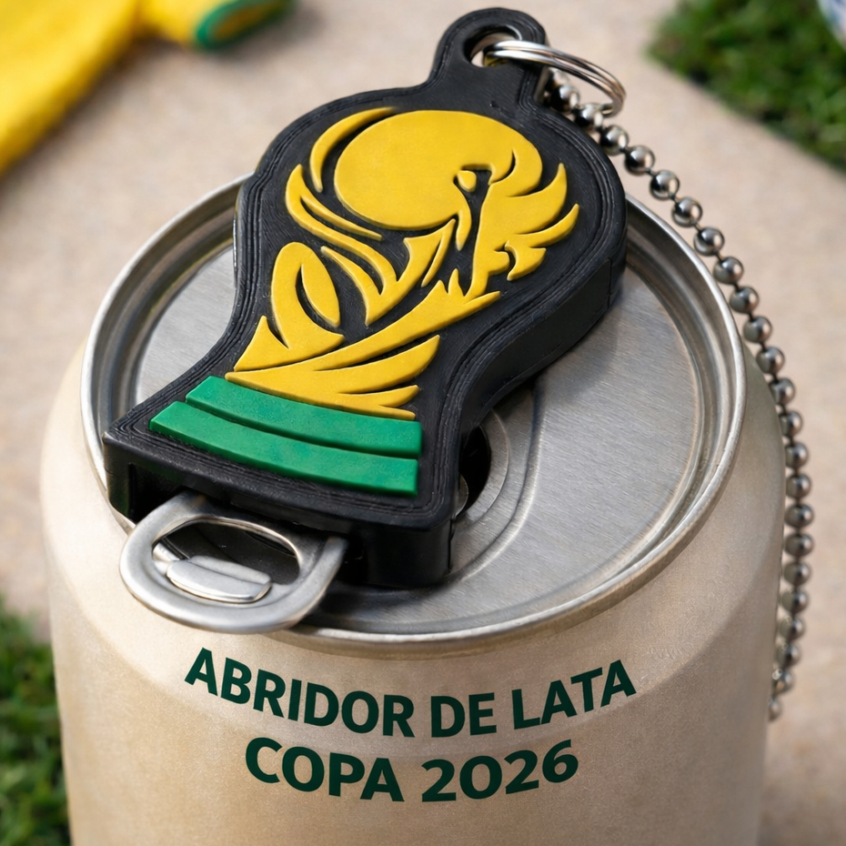 Abridor de Latas Chaveiro Copa 2026 - Edição Limitada Brasil Troféu Seleção - chaveiro Prático e Portátil