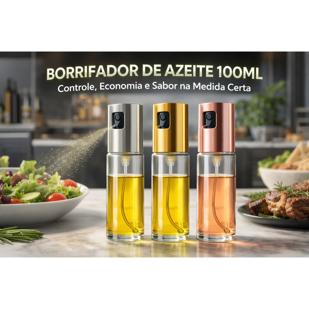 Borrifador de Azeite 100ml Vidro Spray Fino – Ideal para Air Fryer, Saladas e Churrasco em Oferta na Shopee
