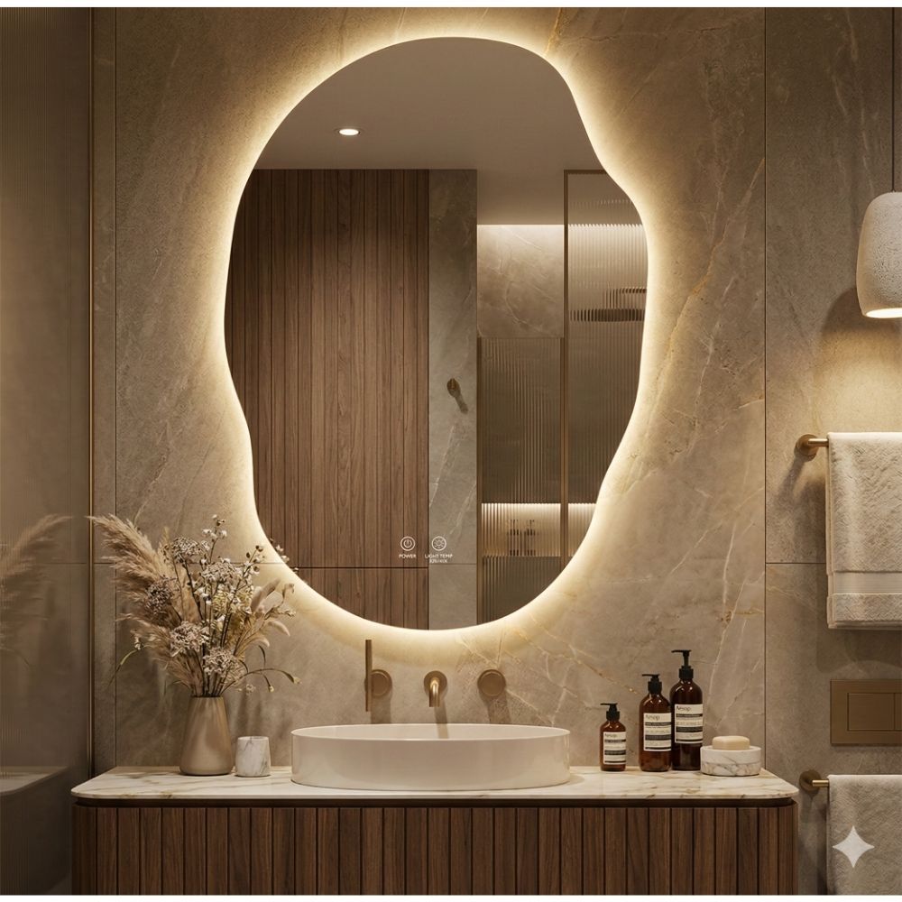 Espelho Grande Corpo Inteiro Com Led Touch Screen Espelho Para Sala Quarto Espelho Orgânico