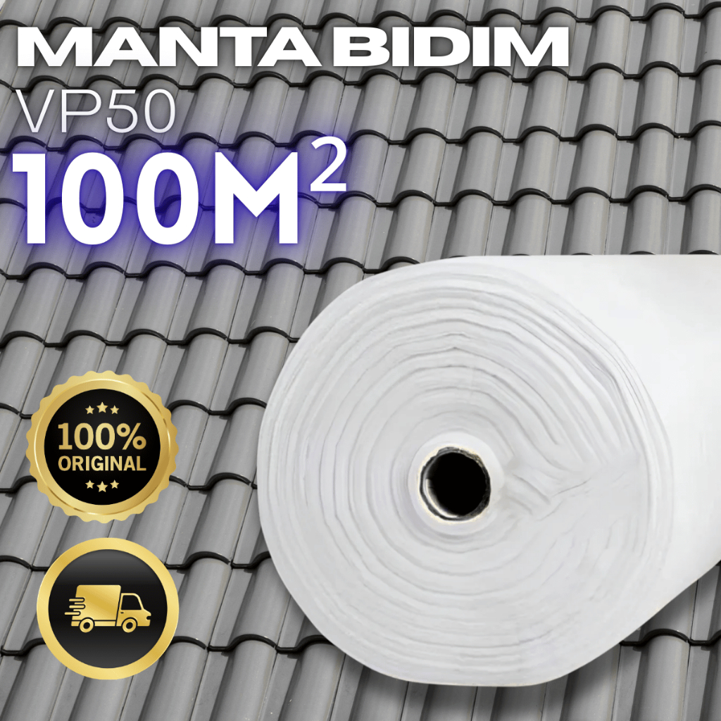 Manta Bidim 100m Geotêxtil Multiuso Telhado, Lajes, Jardim, Vedação, Construção e Paisagismo