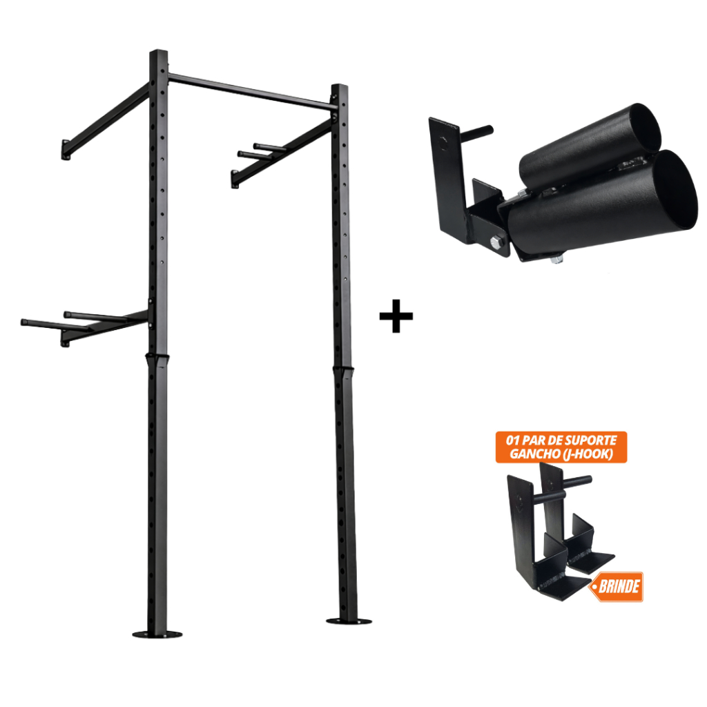Kit Power Rack Funcional com Paralela, Barra Fixa, Agachamento Landmine Rack Remada Cavalinho