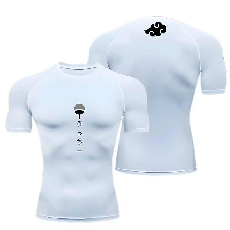 Camiseta de Compressão Esportiva Fitness Slim Treino Academia Jiu-Jitsu Anime Manga Naruto Shippuden