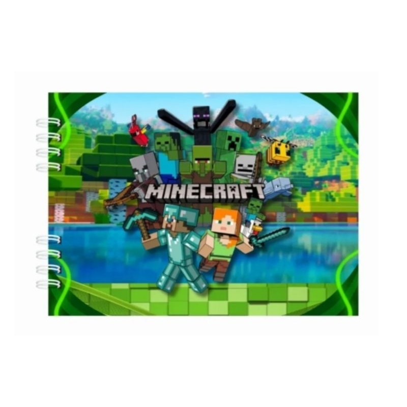 Livro de Colorir Minecraft - Capa Dura/ 50 Folhas/ Gramatura 180g/ Tamanho A5