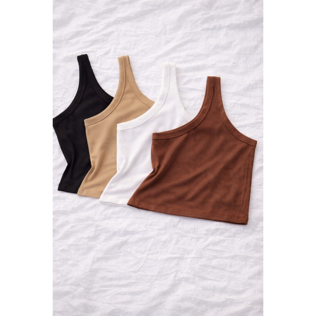 Kit 2 Blusas Feminina Nula Manga Ribana Canelada Algodão Mula Manca Ombro Só Básica Social Elegante