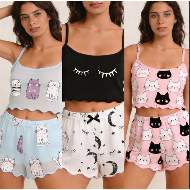 KIT 3 SHORT DOLL FEMININO VERAO TENDENCIA BLOGUEIRA MACIO CONFORTO SUEDE SHORT E CROPPED