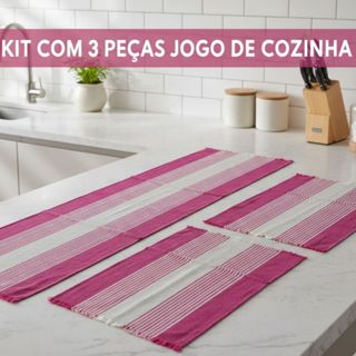 Kit Tapetes Cozinha 3 Peças Mesma Cor 1 Passadeira 40x100cm + 2 Tapetes 40x60cm Decorativo Antiderrapante em Oferta na Shopee