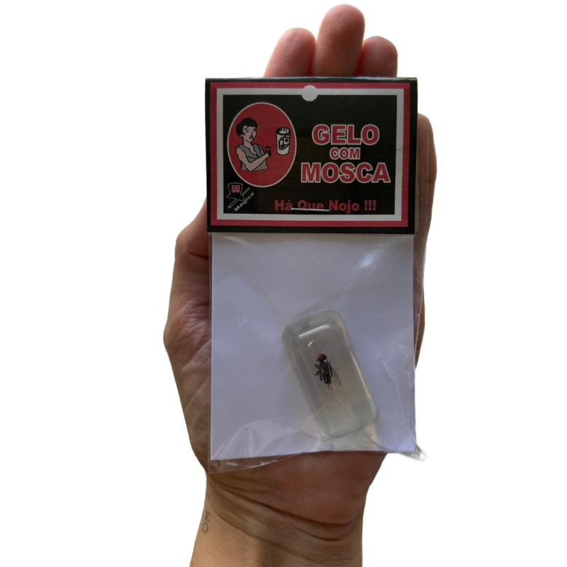 Gelo com Mosca que não Derrete Ideal para Brincadeira Pegadinha Nojo de Mosca Trolagem de Inseto
