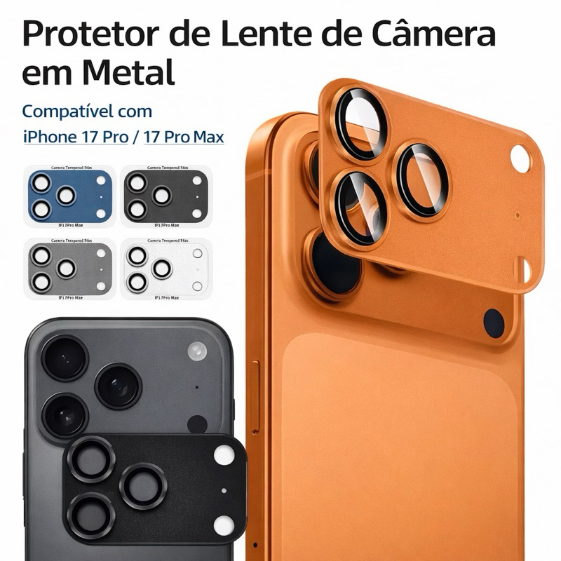 Película de Lente de Câmera com Armadura de Metal Fosca LISA para iPhone 17 17Pro Pro Max – Proteção de Câmera Traseira em Oferta na Shopee