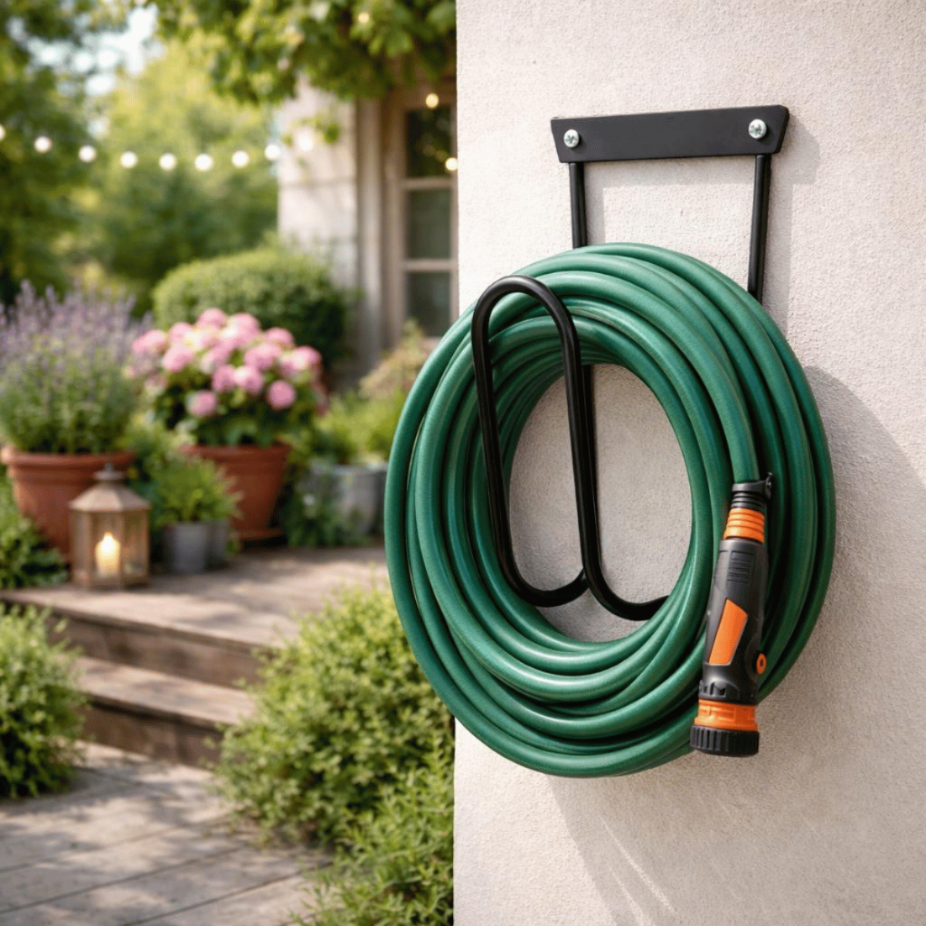 Suporte Para Mangueira Jardim em Aço Reforçado de Parede Organizador Mangueira Fácil Instalação