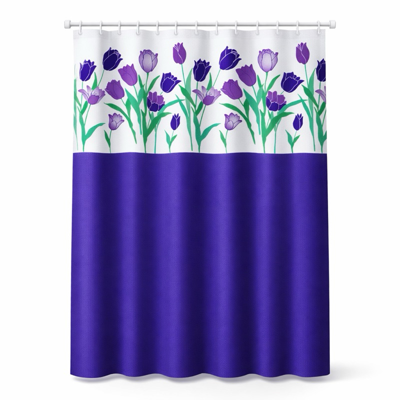 Cortina de Banheiro Box Tulipas Roxas Lilás Resistente à Água – Anti Mofo Estampa, Rosas, Floresta- ENTREGA RAPIDA