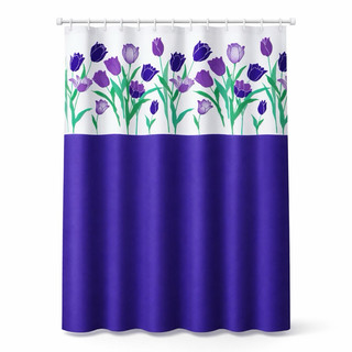 Cortina de Banheiro Box Tulipas Roxas Lilás Resistente à Água · Anti Mofo Estampa, Rosas…