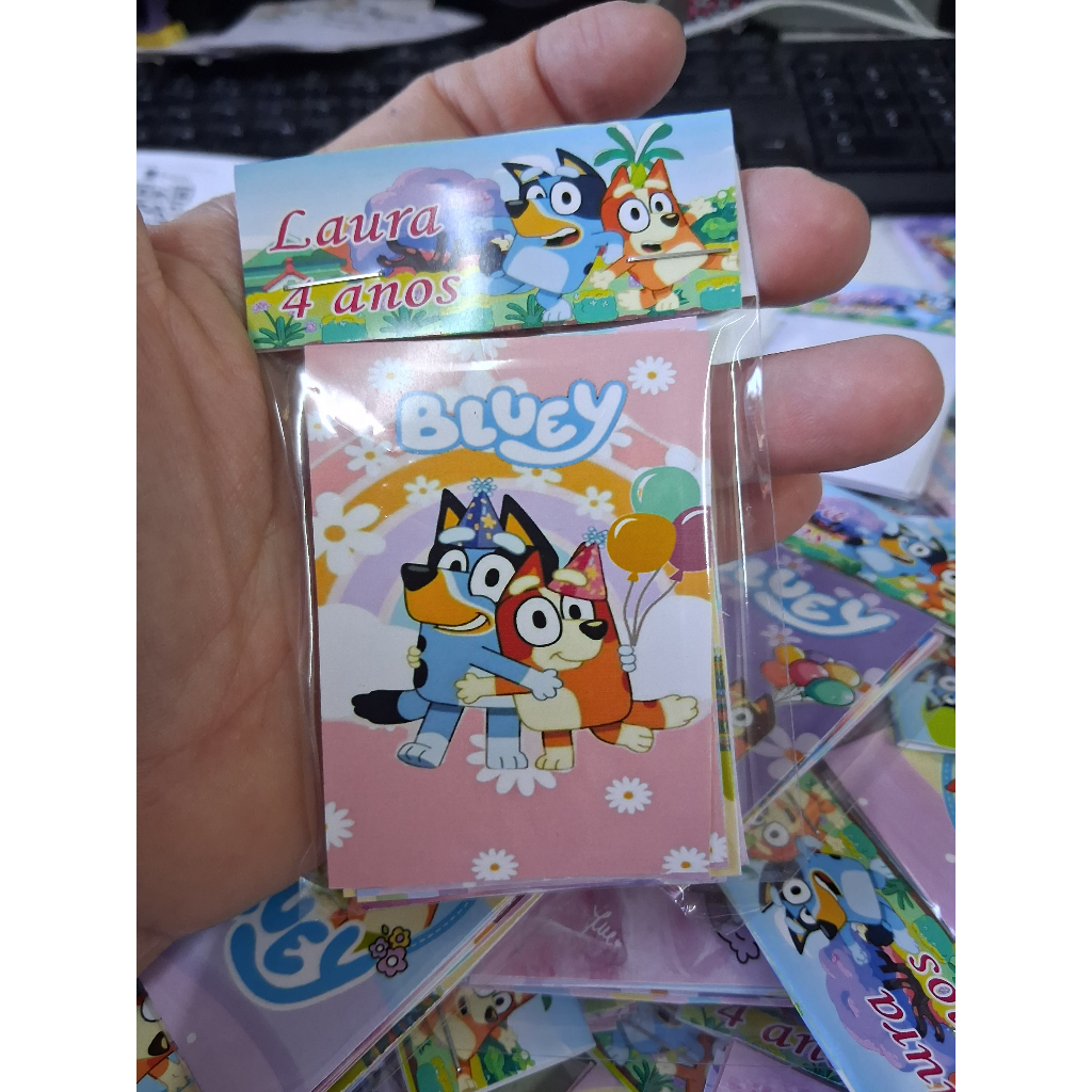 Kit jogo da memória grande BLUEY ROSA  faço qualquer tema (kits com 10,15,20,,3040 ou 50 unidades)