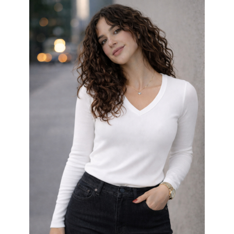 Blusa Feminina Manga Longa Gola V Segunda Pele Viscolycra Basica Elegante Casual em Oferta na Shopee