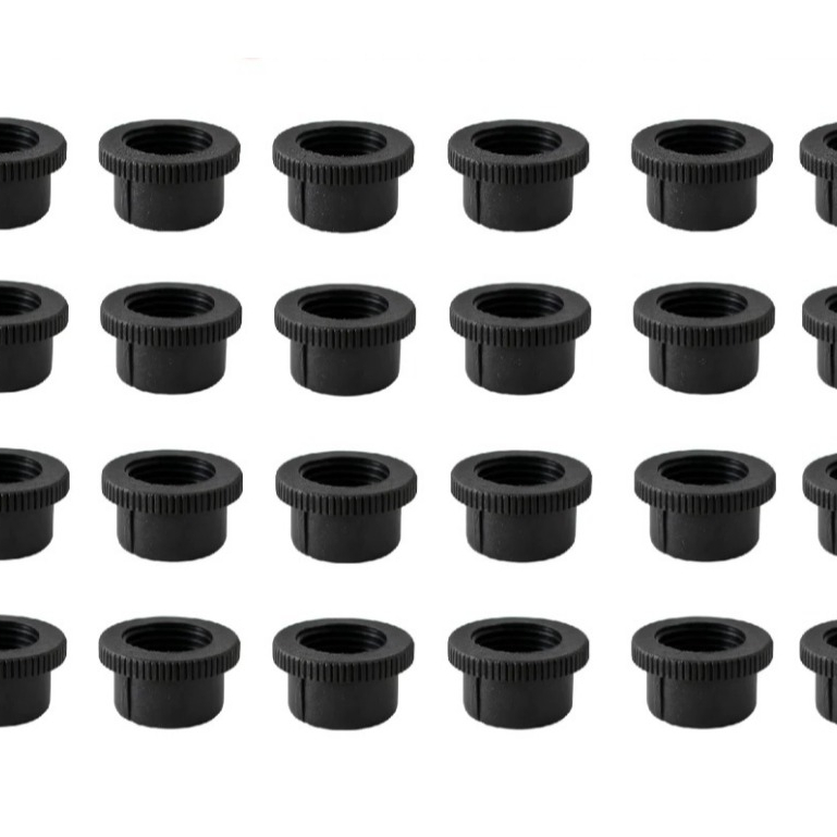 Pacote Com 25, 50 Ou 100 Unidades Preme Aperta Canopla 12mm ABS Preto Para Registros DECA