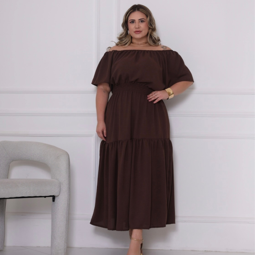 Vestido Ciganinha Lastex Longo Plus Size | O mais vendido