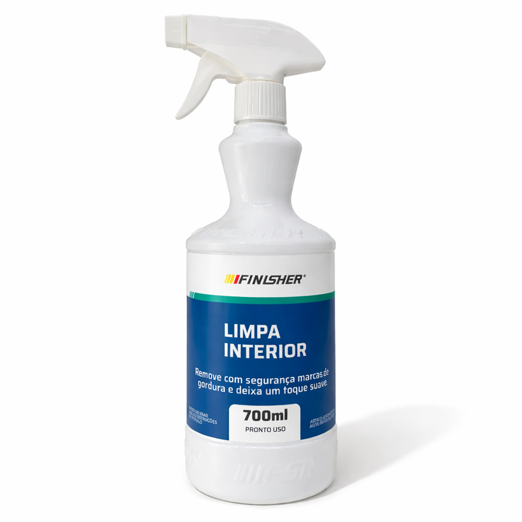 Finisher Limpa Interior 700ml Spray Tecidos Plásticos E Black Piano Sem Enxágue