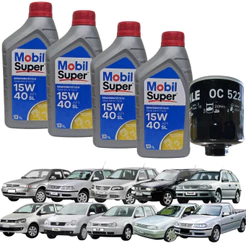 Kit Troca Óleo 15W40 Mobil VW Gol Voyage Saveiro Kombi 1.4
