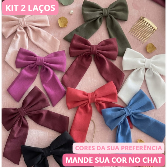 Kit 2 Laços de Linho Grandes com Presilha | Artesanais | Adulto ou Infantil | Casamento e Casual em Oferta na Shopee