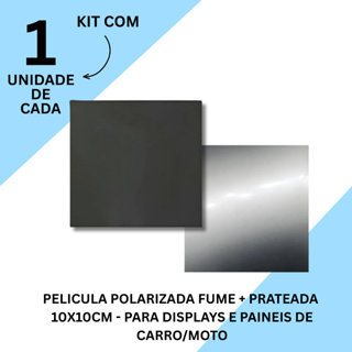 Kit 10x10cm Pelicula Polarizada + Prateada - Polarizadora em Oferta na Shopee