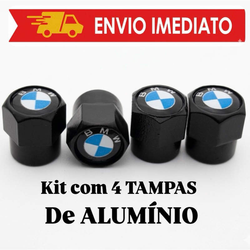 Tampinha Bico de Compativel  com  BMW Preta Tampa De Pneu BMW Tampa Válvula Pneu BMW em Oferta na Shopee
