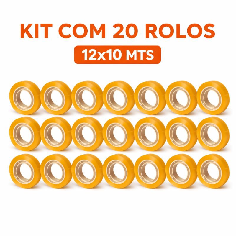 Kit 20 Rolos Fita Adesiva Transparente 12mm x 10m Tipo Durex – Atacado Escritório Escola