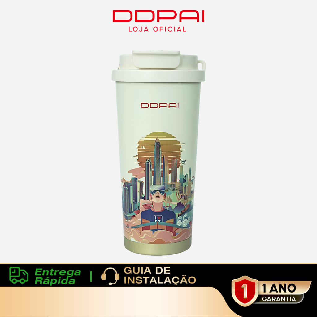 Copo de Café DDPAI em Aço Inoxidável - Caneca Térmica para Bebidas Quentes e Frias, à Prova de Vazamentos