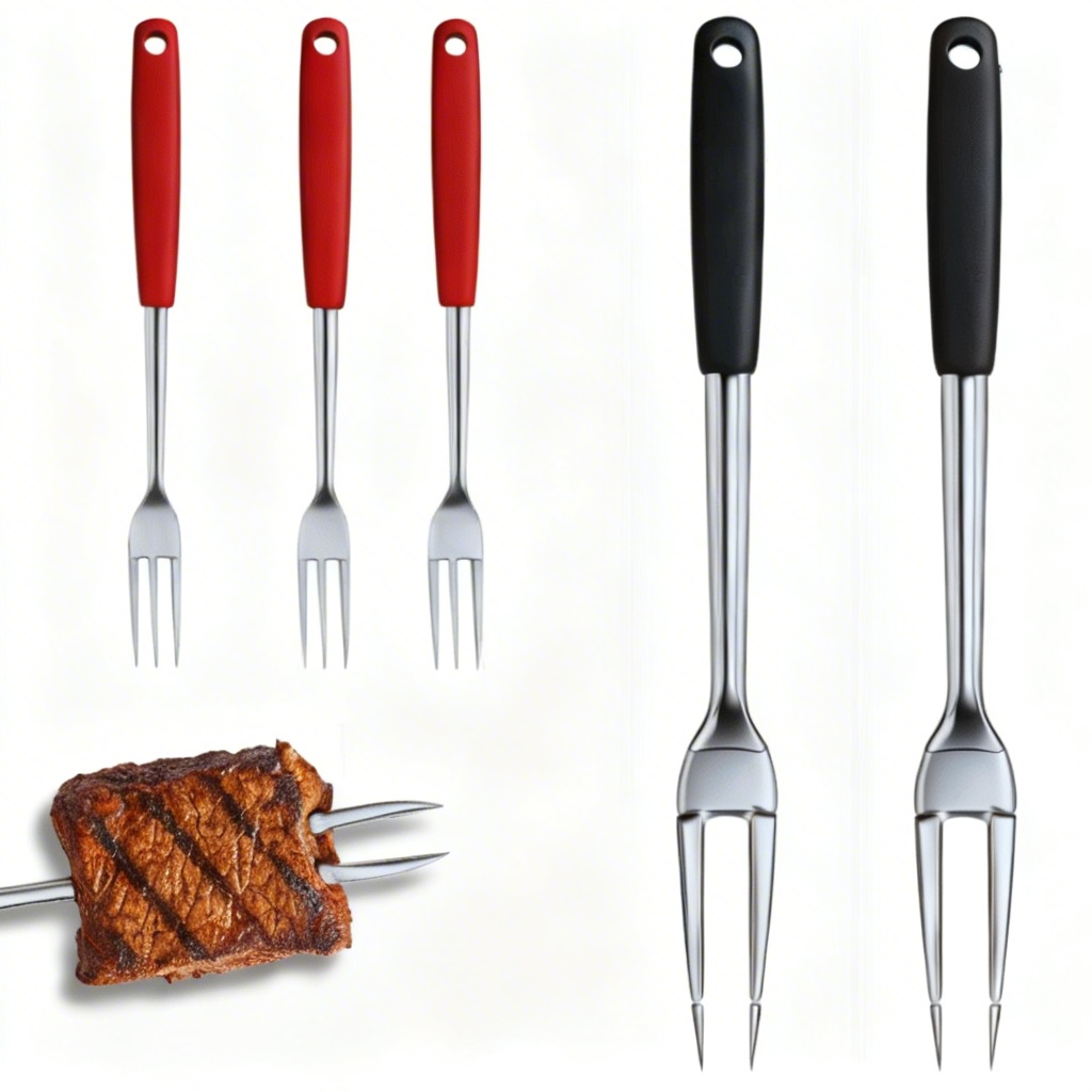 Garfo Trinchantes para Churrasco Aço Inox Resistente para Carnes e Assados Perfeitos Linha Black