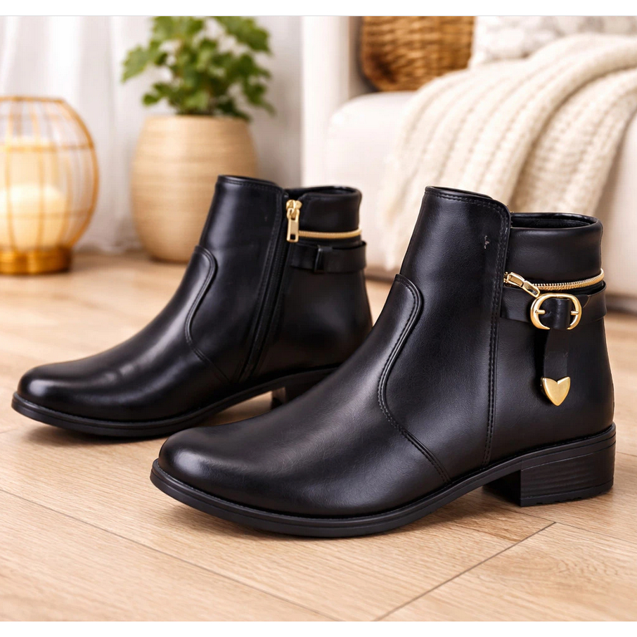 Bota Feminina Preta Tendencia Confortável Leve Macia Envio Imediato
