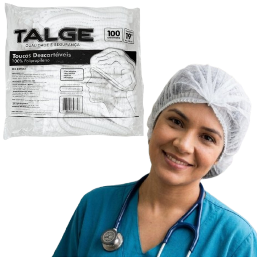 Touca Descartável 100/300/500 Unidades TNT Branca Talge Uso Profissional em Oferta na Shopee