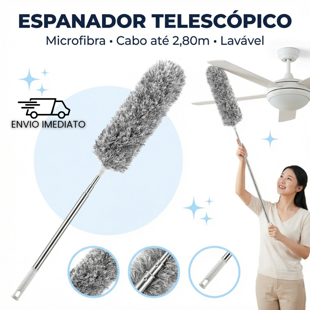 Espanador Magico 280 CM Ajustável Telescópica Dobra Telhado Teto Cama Mesa Escova De Limpeza De Poeira