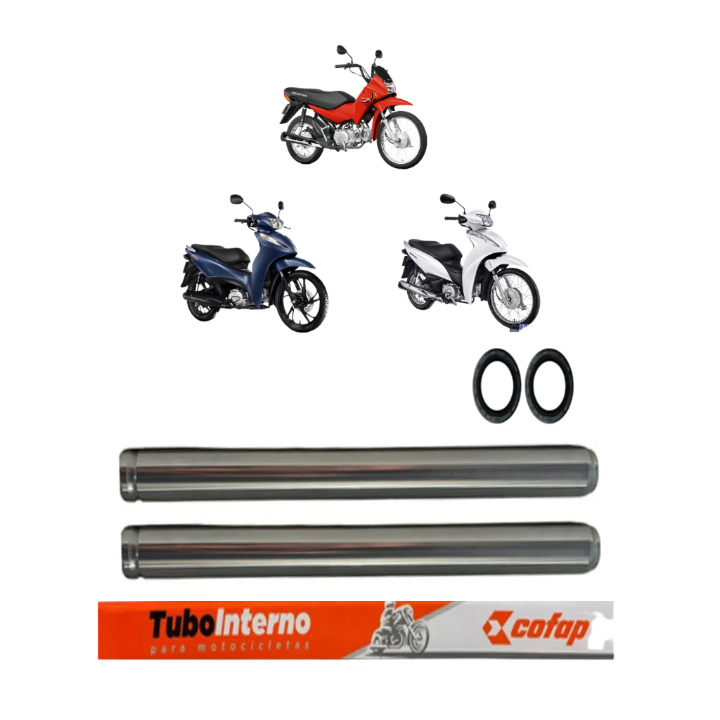 Par Tubo Interno Bengala com Retentor Honda Biz 100 1998 até 2016 Original Cofap