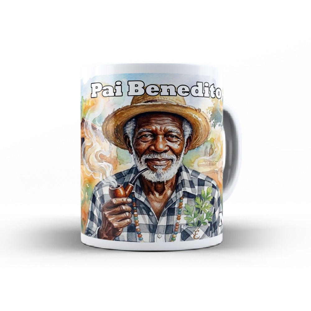 Caneca Pai Benedito | Guias Umbanda Preto Velho | Guias de Umbanda Preto Velho Personalizada