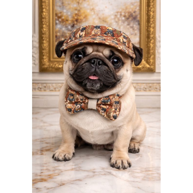 Boné Pet + Gravata Borboleta Pug Luxo | Kit Cachorro PP ao GG 100% Tricoline Ajustável Pet Fashion em Oferta na Shopee