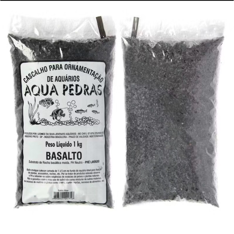Substrato Aqua Pedra Basalto preto n1 para aquário 1kg
